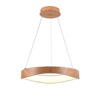 Solution LED Suspension LED ronde avecReproduction en bois 50cm 18W 23364