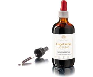 Solution Lugolsche < 5 % de qualité pharmaceutique (pharmaceutique) - Produit fabriqué en Allemagne - Solution d'iode selon la recette d'origine dans un flacon pharmacien - Pipette incluse
