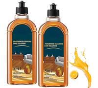Solution nettoyante parfumée 5 en 1, détachante et désodorisante, nettoyant pour sols, pour parquet, carrelage, céramique, protège les sols naturels, finition brillante rapide (2 Pièce)