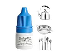Solution test acier inoxydable,Flacon compte-gouttes précis et portable 5 ml | Solution d'analyse rapide pour vaisselle - Pour Ustensiles Alimentaires Et Matériaux De