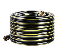 Solution4Patio Homes Tuyau d'arrosage sans torsion 1,6 cm x 7,6 m, sans fuite, très résistant, haute pression d'eau, raccords en laiton mâle/femelle #H155B10-US