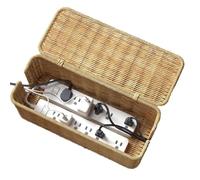 Solutions de rangement en rotin, cache-câble, rangement élégant de fils, organisateur de câbles moderne, boîte de câble écologique, rangement de cordon, gestion polyvalente des câbles, convient pour