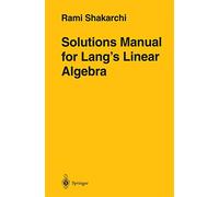 Solutions Manual for Lang's Linear Algebra