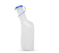 SolutionTonic Bouteille d'urine en PP pour hommes, 1 litre/1000 ml, bouteille d'urine en plastique durable avec bouchon, lignes de mesure faciles à lire, portable pour les voyages, les urgences en