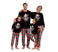 Solutra Pyjama Noel Famille, Pyjamas Couples Assorti, Pyjama à Manches Longues pour Automne/Hiver, Pyjamas de Noël pour Femmes, Hommes, Enfants, Bébés(Maman,S)