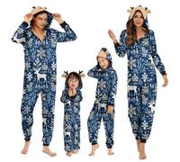 Solutra Pyjama Noel Famille, Pyjamas Couples Assorti, Pyjama à Manches Longues pour Automne/Hiver, Pyjamas de Noël pour Femmes, Hommes, Enfants, Bébés(Maman,XXL)