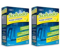 Soluxia Acide Citrique 1 Kg - Apte Contact Alimentaire - Produit Ecolgique Certifié ECOCERT 100% d’Origine Naturelles pour Surfaces et Textiles (Lot de 2)