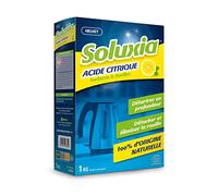 Soluxia Acide Citrique 1 Kg - Apte Contact Alimentaire - Produit Ecolgique Certifié ECOCERT 100% d’Origine Naturelles pour Surfaces et Textiles