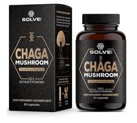 Solve Labs® ● Capsules de champignon chaga sibérien de qualité supérieure ● 10% de bêta-D-glucanes ● Extrait 10:1 ● Sans agents de remplissage ni additifs ● 60 capsules ● 1 Mois D'Approvisionnement