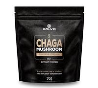Solve Labs® ● Poudre d'extrait de champignon chaga sibérien de qualité supérieure ● 10% de bêta-D-glucanes ● Concentré 10:1 ● Sans agents de remplissage ● 30 G ● 1 mois d'approvisionnement