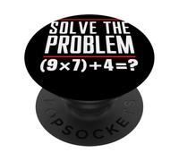 Solve The Problem 9x7+4 Énigme Math Casse Tête Club Prof PopSockets PopGrip Adhésif