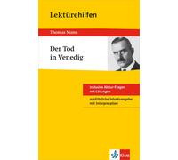 Solvejg Mü Klett Lektürehilfen Thomas Mann, Der Tod in Venedig: Für (Poche)