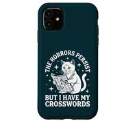 Solveur de Mots croisés Funny Cat The Horrors Persist Coque pour iPhone 11