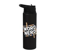 Solveur de mots croisés Nerd de mots Stainless Steel Insulated Water Bottle
