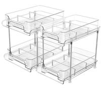 SOLVIEW Lot de 2 Rangement sous Évier, étagère de Cuisine,Rangement Placard Cuisine, Organisateur Salle De Bain, Rangement Maquillage Organisateur, étagère Multifonctionnelle