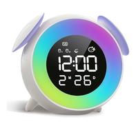 SOLVIEW Réveil Enfant, Reveil Enfant Educatif Jour/Nuit avec Veilleuse 15 Couleurs, Snooze, 2 Alarme, Mode Semaine/Week-End, Reveil Numérique pour Filles et Garçons