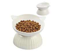 Solvio Gamelle surélevée en céramique pour chat pour nourriture et eau, gamelles surélevées inclinées à 15° pour réduire la fatigue du cou et les vomissements, passe au micro-ondes et au