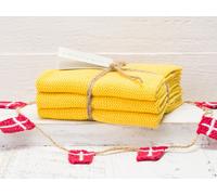 Solwang Chiffon Fort Jaune Brodé 3er Set Serviette de Cuisine Linge à Vaisselle