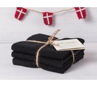 Solwang Lingettes de nettoyage tricotées noires en coton en acier inoxydable