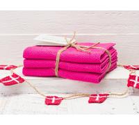 Solwang Chiffon Rose Brodé 3er Set Linge à Vaisselle Serviette de Cuisine