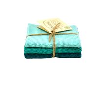 Solwang Chiffon Turquoise Vert Combi Clair 3er Set Seviette Mop Cheveux