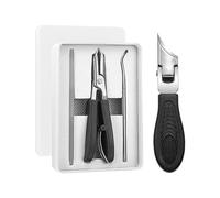 Solymody Orthocoup Coupe Ongle,Goowebs Orthocoup,Eagle Beak Angled Toe Nail Clippers 3PC Set,Oblique Ingrown Toenail Clipper Set with Anti-Splash Catcher for Thick Nails Care and Ingrown Care (Noir)