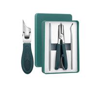 Solymody Orthocoup Coupe Ongle,Goowebs Orthocoup,Eagle Beak Angled Toe Nail Clippers 3PC Set,Oblique Ingrown Toenail Clipper Set with Anti-Splash Catcher for Thick Nails Care and Ingrown Care (Vert)