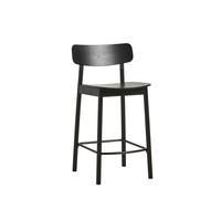 Soma Chaise de comptoir frêne peint en noir Woud - 5712800031157