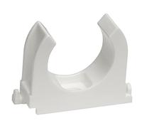 SOMA Clip de tuyau en plastique, blanc, 32 mm, lot de 18, collier de serrage