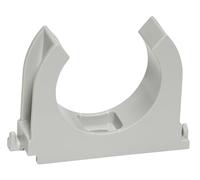 SOMA Clip de tuyau en plastique, gris, 40 mm, lot de 12, collier de serrage