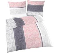 Soma Parure de lit en flanelle 2 pièces Housse de couette 155 x 220 cm Taie d'oreiller 80 x 80 cm Rose Quartz Argent décoratifs