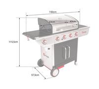SOMAGIC - Barbecue au gaz MANHATTAN 450GPI - 4 brûleurs + réchaud 14kW