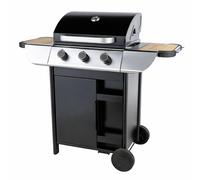 SOMAGIC-Barbecue gaz Miami 300 avec 3 feux 9KW coloris noir - 120,8 x 59,5 x 113 cm