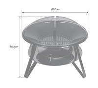 Brasero en acier 70cm Noir G