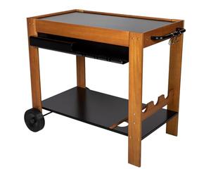 Somagic Desserte Mobile Savannah pour plancha, Plateau en Acier et rangements Pratiques