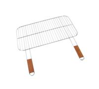 SOMAGIC-Grille simple Somagic en acier chromé avec manche en bambou 60 x 40 cm
