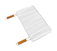 SOMAGIC-Grille simple Somagic en acier chromé avec manche en bambou - 67 x 40 cm