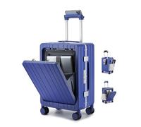 Somago Bagage à main de 50,8 cm ouvert sur le devant avec poche pour ordinateur portable, valise rigide pour PC avec cadre en aluminium, bagage à roulettes avec verrou TSA et porte-gobelet USB, Violet