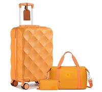Somago Valise rigide à roulettes légères avec serrure TSA, Orange, Carry on 20-inch