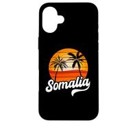 Somalie Coucher de Soleil Palmiers rétro Plage Coque pour iPhone 16 Plus
