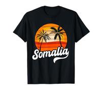 Somalie Coucher de Soleil Palmiers rétro Plage T-Shirt