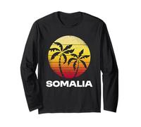 Somalie Rétro Coucher De Soleil Palmiers Vintage Somalie Design Manche Longue
