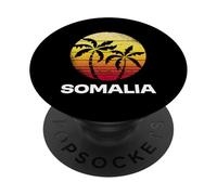 Somalie Rétro Coucher De Soleil Palmiers Vintage Somalie Design PopSockets PopGrip Adhésif