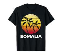 Somalie Rétro Coucher De Soleil Palmiers Vintage Somalie Design T-Shirt
