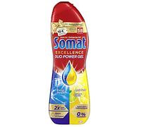 Somat Excellence Duo Power Gel (58 lavages) Liquide vaisselle avec formule Duo pour jusqu'à 2 fois plus de brillance et un nettoyage en profondeur immédiat, citron et citron vert