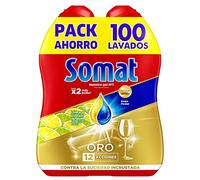 Somat Excellence Gel Lime et citron (100 lavages), lave-vaisselle liquide automatique en bouteille, détergent dégraissant, élimine la saleté incrustée