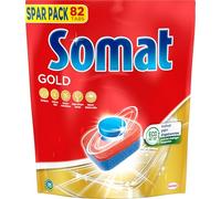Somat Tablettes pour lave-vaisselle Gold (82 tablettes), tablettes pour lave-vaisselle pour une vaisselle éclatante même à basse température, force supplémentaire contre les résidus séchés