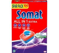 Somat Tablettes supplémentaires tout-en-1 pour lave-vaisselle (100 tablettes), tablettes pour lave-vaisselle pour une propreté éclatante même à basse température, luttent même contre les résidus