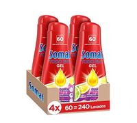 Somat Tout en 1 Gel Lave-Vaisselle Lime et Citron - Pack de 4 - Total : 240 Lavages (4,32L)