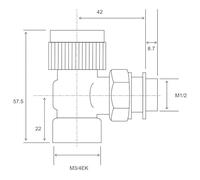 Somatherm - Corps de robinet - Corps thermostatique équerre mâle 3/4 EK - mâle 1/2" (15/21) -